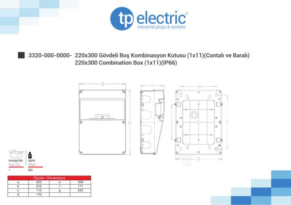 Stromverteiler Leergehäuse IP66 - 11 Module